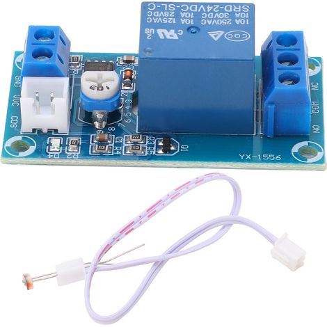 Module relais optique 10A 24V 4 canaux, résistant à l'usure, sensible à la lumière, module photosensible à haute durabilité. (1/5)