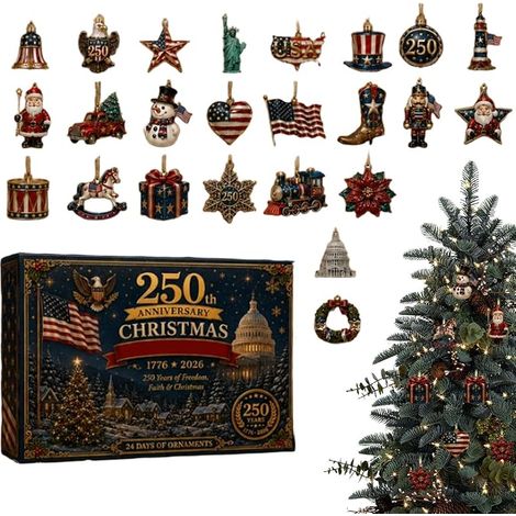 Adventskalender Countdown Patriotische amerikanische Flagge 250. (1/5)