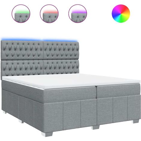 Maison Exclusive - Cama box spring con colchón tela gris claro 20