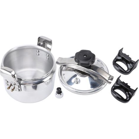 Universal pressure cooker with composite base, easy to open and close, made of aluminum, for gas stoves, flat surface cookers and induction cookers, 4 L, 20 cm