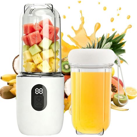 Mixeur Smoothie Portable 500 ml – Affichage Numérique, 16 Lames, 2 Gobelets, USB (1/5)