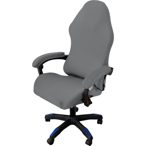 4-Piece Stretch Office Chair Covers with Armrests, Removable and Washable Office Chair Covers, Office Seat Covers for Computer Chairs, Light Gray (1/5)