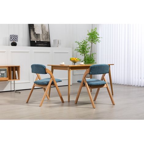 Silla comedor plegable acolchada azul juego de 2 OKMYHOME (1/5)