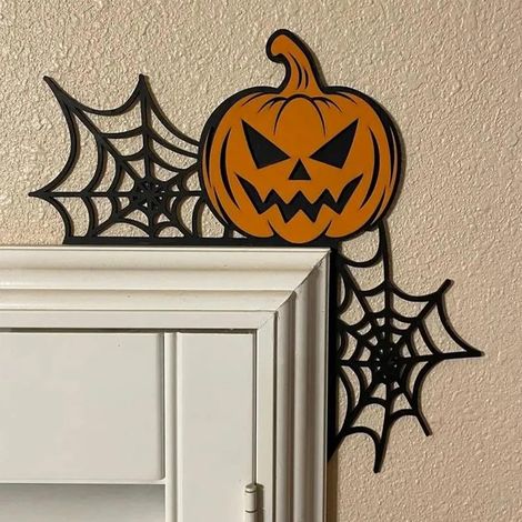 Decorazioni di Halloween - Decorazioni per la casa di Halloween con logo a forma di zucca - Decorazioni per scrivanie, finestre e angoli per feste di Halloween (1/2)