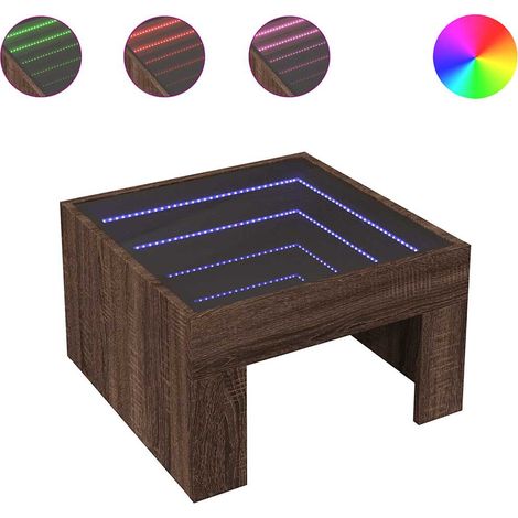 Maison Exclusive - Tavolino da Salotto con LED Infinity Rovere Marrone 50x50x30 cm
