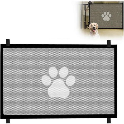 Barrière de sécurité pliable pour chiens dans les escaliers, filet de protection pour chiens à usage intérieur (110 x 78 cm) (1/5)