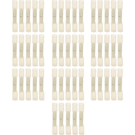Kit de 50 cosses thermorétractables, connecteurs bout à bout étanches pour câbles électriques, sertissage BHT0.5