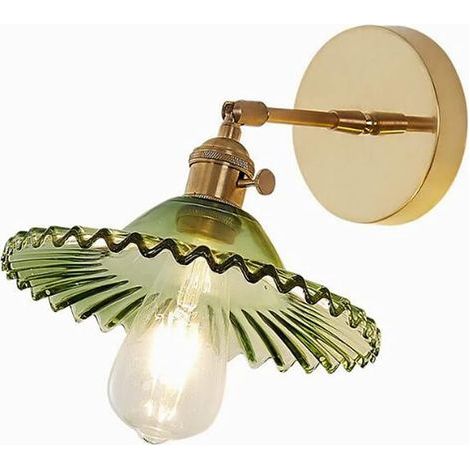 Applique murale industrielle E27, suspension, abat-jour en verre, ampoule, plafonnier industriel, suspensions, appliques murales, lampes de chevet (vert) (1/5)