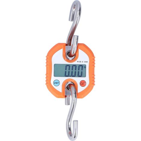 Hanging Digital Bathroom Scales 150 kg with Background Lighting and Double Accuracy Display, Manual Bathroom Scales with Hooks for Home, Farm, Hunting and Outdoors (Orange) (1/5)
