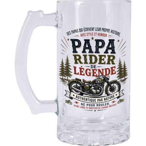 Chope à Bière Papa Rider de Légende 480 ml Cadeau Motard (1/2)