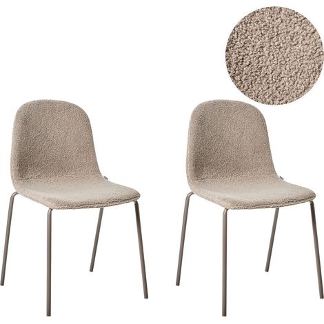 Konferenzstuhl 2er Set LOMA Bouclé Taupe (1/5)