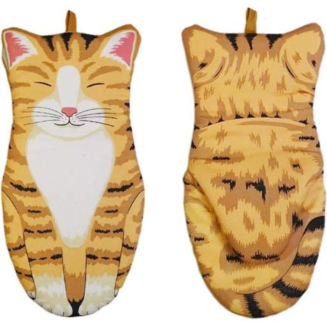 Guanti da forno, guanti da cucina, guanti per gatti resistenti al calore, 1 paio (1/4)