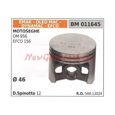 Piston de tronçonneuse OLEOMAC OM 956 EFCO 156 Ø  46mm EMAK 011645