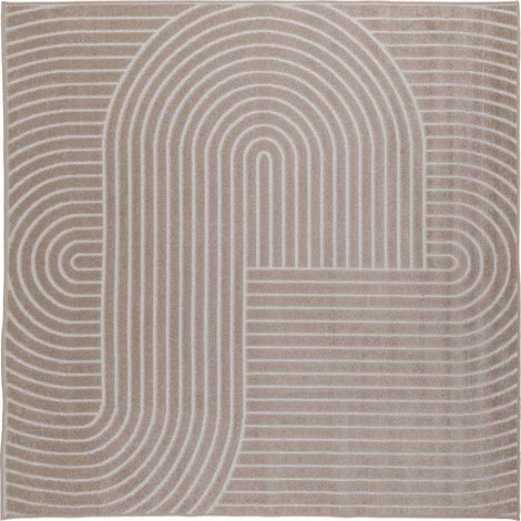 Tapis de surface Carré PALMERAS Beige 120 x 120 cm Polyester
