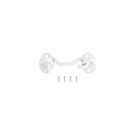 Loquet de grange à œillet en acier inoxydable de 75 mm, adapté aux fenêtres, cabines et portes coulissantes, blanc. - Crezuo