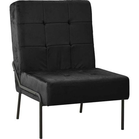 vidaXL Silla de relajación de terciopelo negro 65x79x87 cm (1/5)