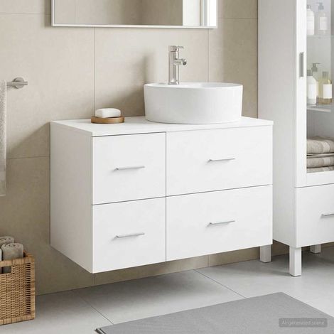 vidaXL Set di mobili per il bagno 2 pz Bianco Legno ingegnerizzato (1/5)