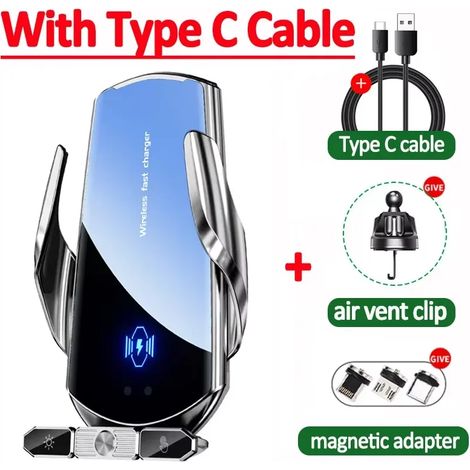 Chargeur de voiture sans fil, support magnétique pour téléphone avec grille d'aération, compatible avec iPhone 16, 15, 14 et 13, Samsung et AquaForge (1/5)