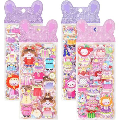 Autocollants 3D Mignons Autocollants Décoratifs Habillables 8 Feuilles d'Autocollants Animaux Réutilisables Pour Carnet Gourde Planner Ordinateur Portable (1/5)