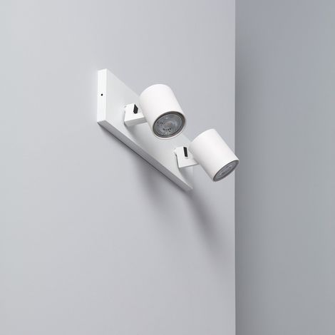 Aplique Aluminio Gylu 2 Focos para Bombilla GU10 Blanco (1/4)
