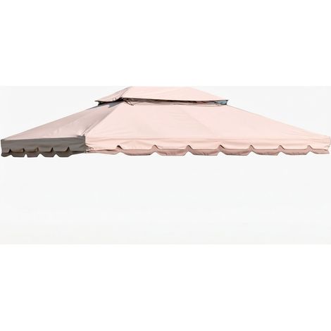 Telo Di Ricambio Per Gazebo Impermeabile In PVC Con Air Vent E Zanzariera Integrata Resistente A Sole Pioggia Vento E Intemperie Per Giardino Patio Outdoor 300 x 400 Cm Beige (1/5)