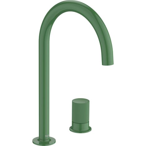 ROCA A5A3D3FP20 NU Grifo Monomando Lavabo con Maneta de Repisa Maneta Stripes Verde Menta - ref: A5A3D3FP20