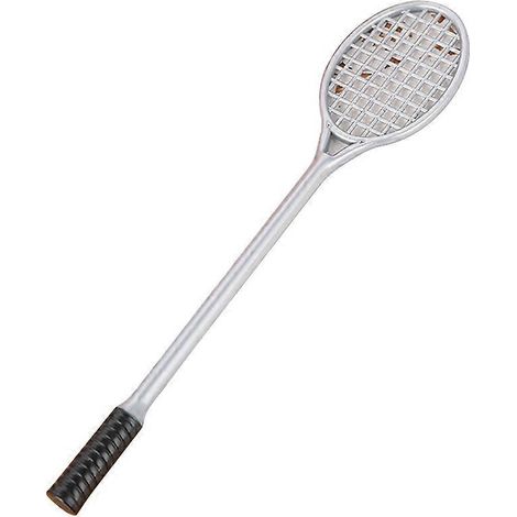 Stylos en forme de raquette de tennis, pointe fine 0,5 mm, encre gel, cadeau idéal pour les étudiants (gris argenté)-Silver