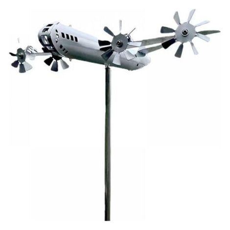 Moulin à vent créatif en métal, objet de décoration polyvalent pour le jardin, fabriqué à partir d'avions.