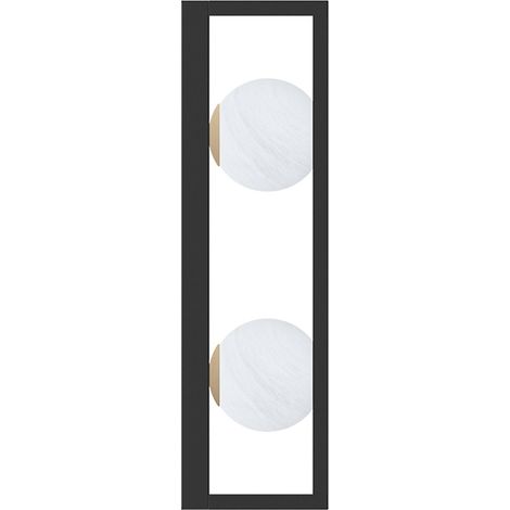 Applique PIRO nera opaca vetro alabastro 2xG9 LED Zuma (1/5)