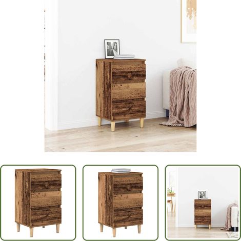 Bois ancien - Cabinet de chevet Bois ancien 40 x 35 x 70 cm Bois d'ingénierie (1/5)