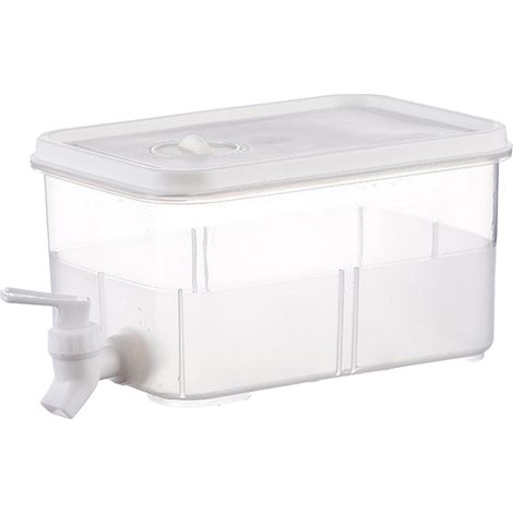 Dispensador de bebidas, jarra transparente aislada con grifo, tapa hermética para refrigerador, jugo (1/5)
