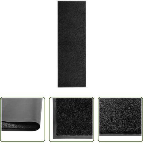Tapis anti-poussière - Paillasson lavable Noir 60x180 cm (1/5)