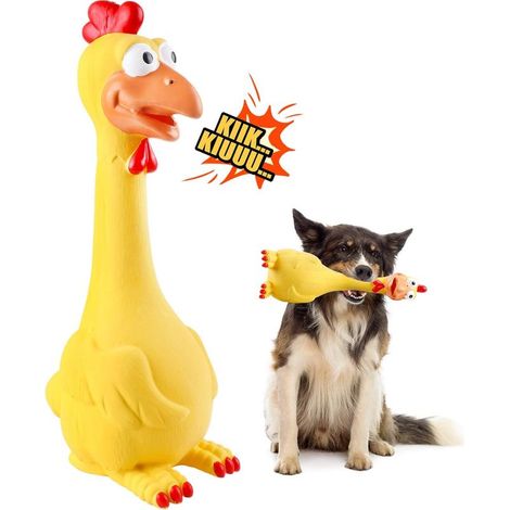 Jouet Chien Interactif, Couineur Jouets à mâcher, Chien Accessoires Jeux, Poulet Noël Cadeau pour Grande Chiot Animal de Compagnie-Fei Yu (1/5)