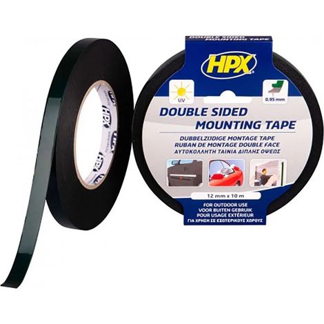 Doppelseitiges Klebeband hpx 12 mm x 10 m UV beständig Lösungsmittel