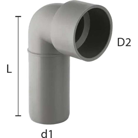 "CURVA TECNICA A INNESTO SENZA MORSETTO """"BAMPLAST"""" Ø40 x Ø40 - L.89 mm"