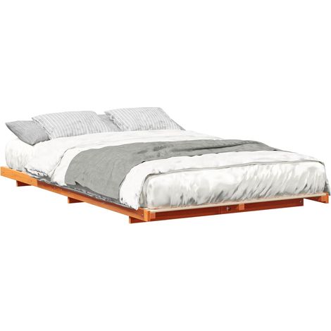 Maison Exclusive - Bettrahmen Wachsbraun 135 x 190 cm Massives Ki