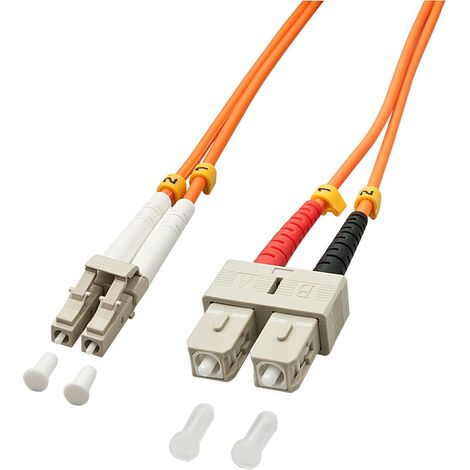 Lindy 1.0m OM2 LC - SC Duplex Cable de fibra óptica e InfiniBand 1 m Naranja