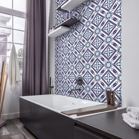 Stickers muraux - Sticker Mural Carrelage adhésif Cuisine Salle de Bain - 9 STICKERS CARRELAGES AZULEJOS JULIO - 9stickers20x20cm (1/5)