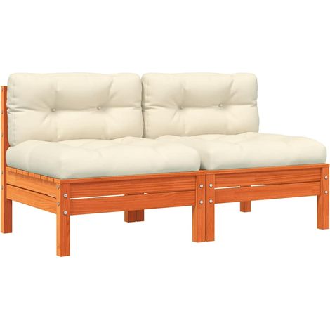 Maison Exclusive - Gartensofa ohne Armlehnen mit Kissen 2 Stk. Wa