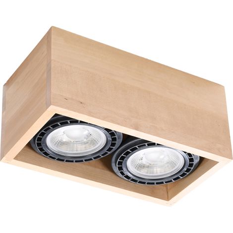 QUATRO 2 ceiling lamp in natural wood (1/5)