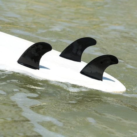 3 Ailerons de Surf Souples Nylon Professionnels FCS2 G5 Noir Taille M pour Planche de Surf