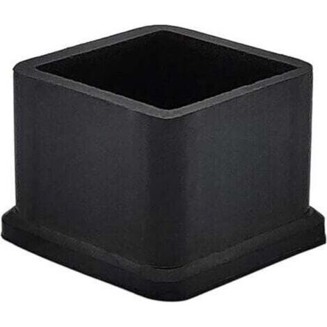 2,5 x 2,5 cm (1 inch x 1 inch) Lot de 16 Embouts de Protection pour Pieds de Chaise ou de Table en Caoutchouc, épais, carrés, Noirs (1/5)