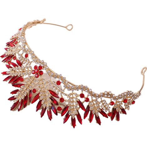 Coronas de cristal, tiaras de boda, joyas - Rojo