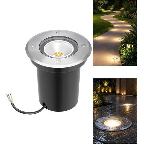 Spot LED Encastrable Extérieur Inox 304 IP67 GU10 Blanc Chaud (1/5)