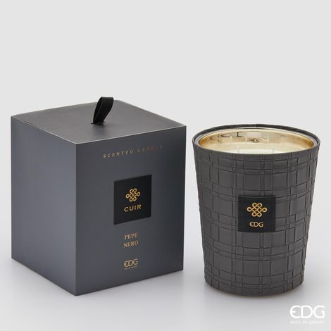 EDG Candela Profumata Cuir Pepe Nero 1400 gr H 18 cm