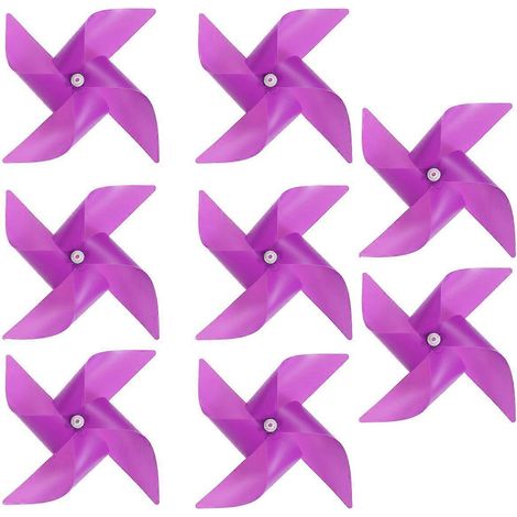 Guirlande de fanions en plastique à suspendre, idéale pour décorer un jardin ou une pelouse lors d'une fête (10 moulins à vent avec ficelle lavande).-15.00X15.00X0.10CM-Lavender
