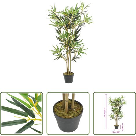 Décoration intérieure - Bambou artificiel 552 feuilles 120 cm vert (1/5)