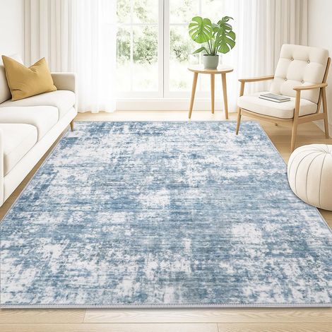 Grand Tapis Salon Moderne Abstrait, Bleu Gris, 160x230cm (1/5)