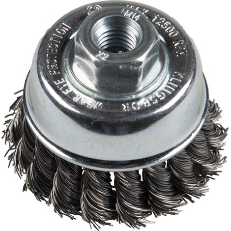 Klingspor 358335 - Escobilla para ollas (trenzada, 65 mm, rosca M14, para acero)