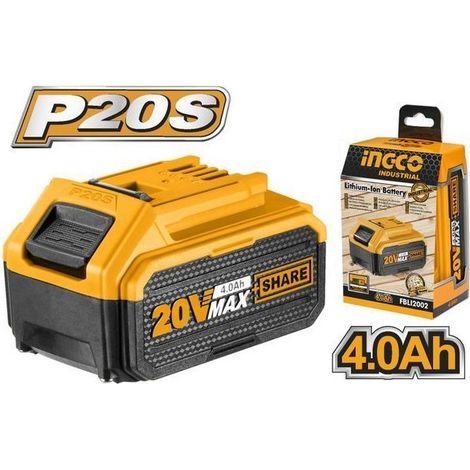 Batería de ion de litio INGCO FBLI2002 20 V 4,0 Ah LED P20S (1/2)